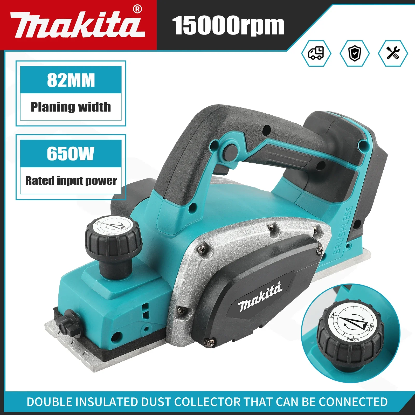 Planer Handheld Electric - DKP180 – bezszczotkowa, akumulatorowa, elektryczna strugarka
