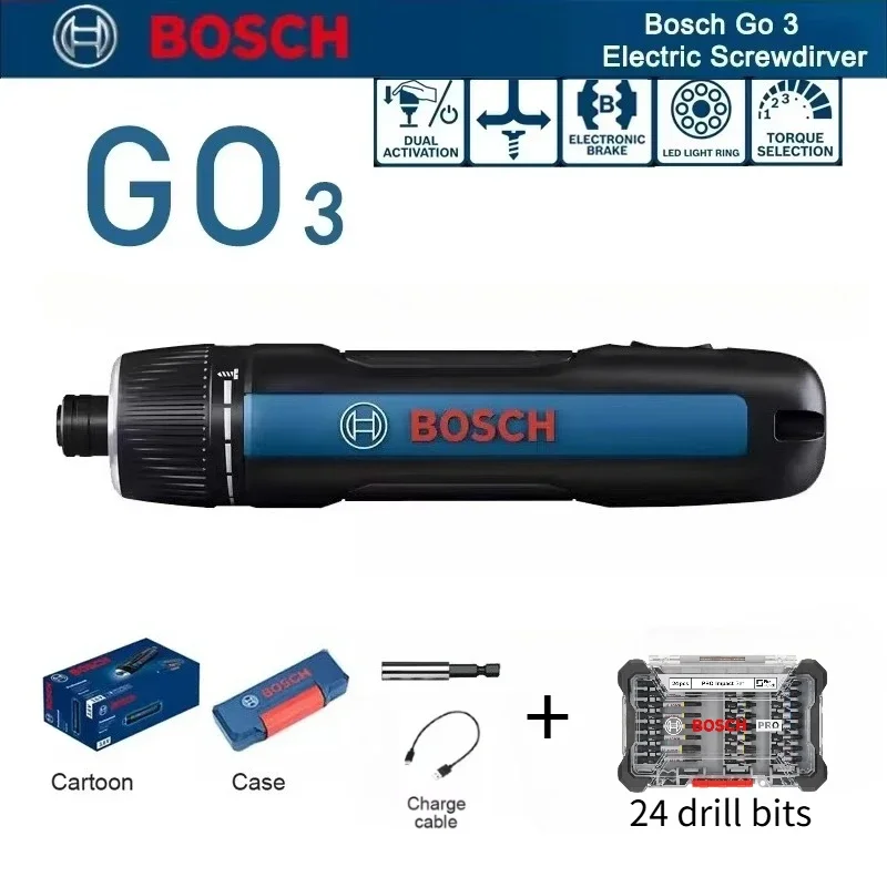 Power Tools Professional - Zestaw elektrycznych wkrętaków Bosch GO 3